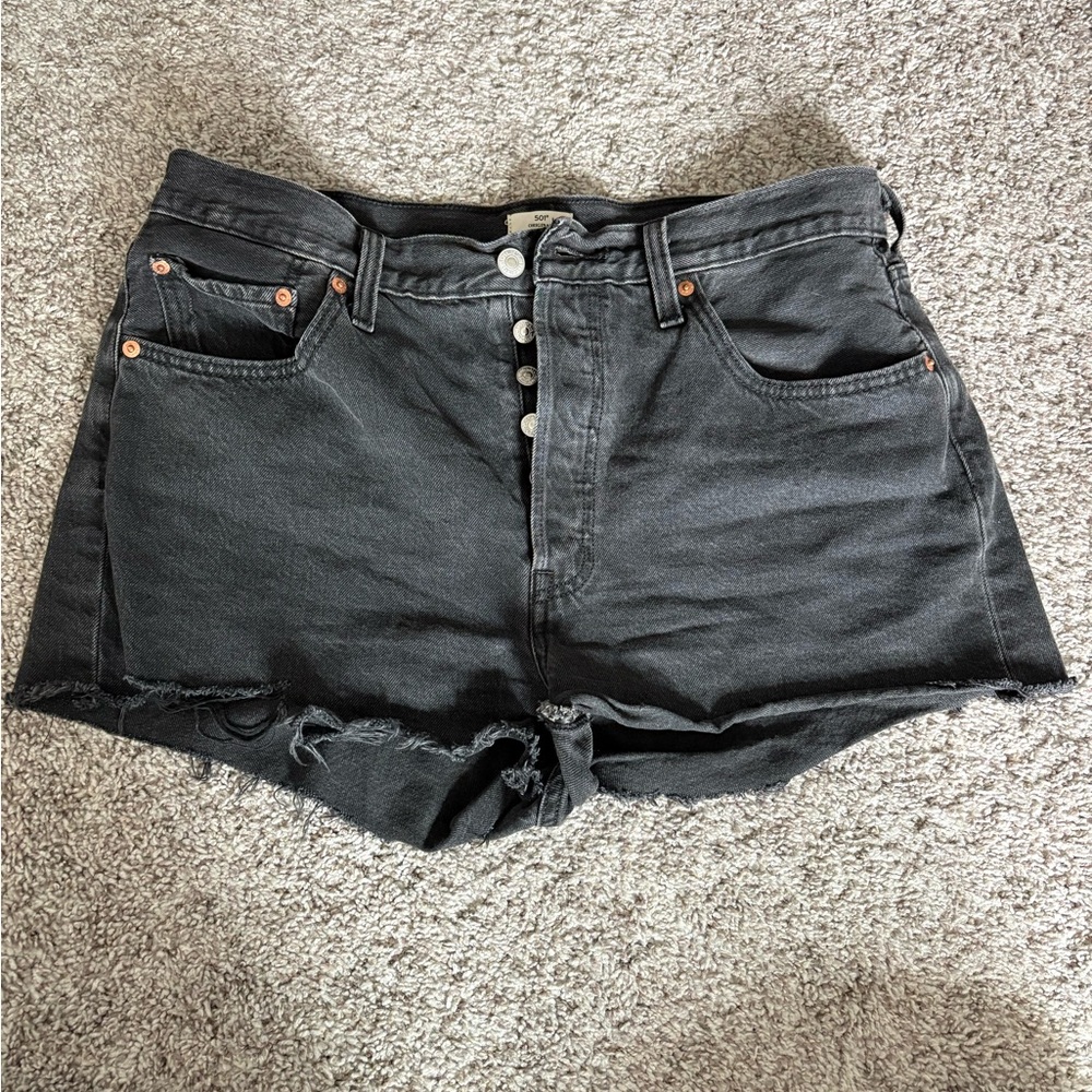 Levi’s black denim shorts